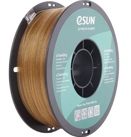 Filamento Pla Glitter Ouro 1kg 1.75mm Esun