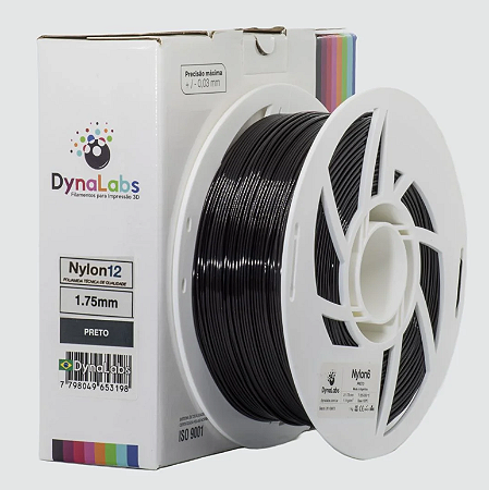 Filamento Nylon12 DynaLabs 1.75mm 1Kg Preto
