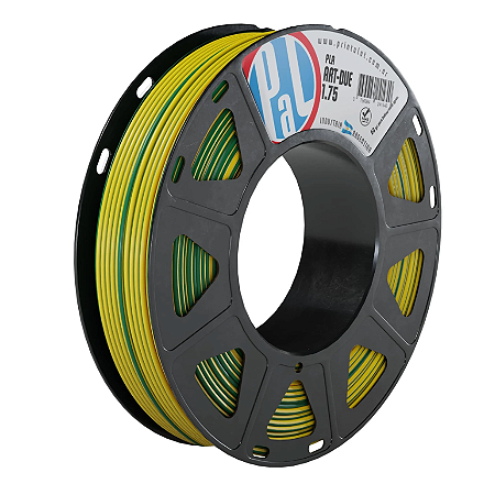 Filamento PLA Duas Cores Art Due Samba Amarelo e Verde 1,75mm 250g PrintaLot
