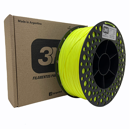 Filamento PLA 3N3 1.75mm 1KG Amarelo Fluo