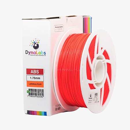 Filamento ABS DynaLabs 1.75mm 1Kg Laranja Fluo