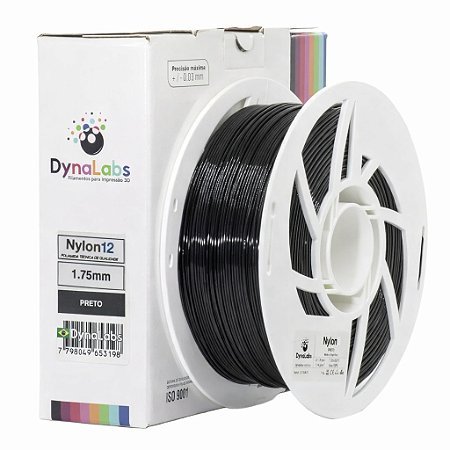 Filamento Nylon12 DynaLabs 1.75mm 1Kg Preto
