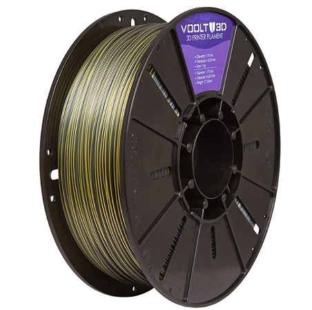 Filamento Voolt PLA Duo Color Dourado e Preto V-Silk - 1kg