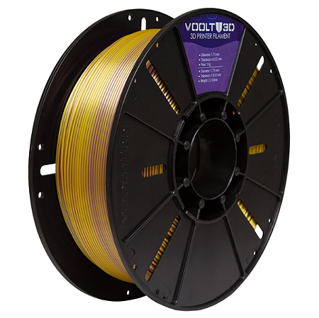 Filamento Voolt PLA Duo Color Dourado e Roxo V-Silk - 1kg