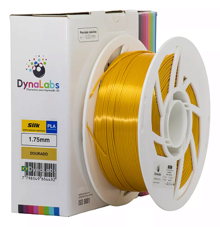 Filamento PLA SILK DynaLabs 1.75mm 1Kg Dourado