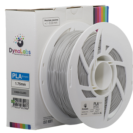 Filamento PLA DynaLabs 1.75mm 1Kg Cinza Claro