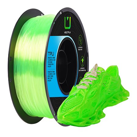 Filamento TPU Multfila 1.75mm 1KG Verde Transparente
