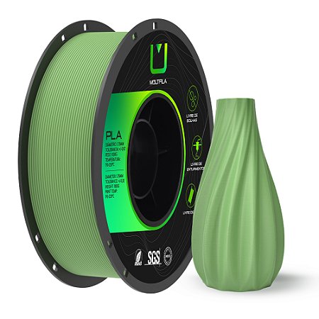 Filamento PLA Matte Multfila 1.75mm 1KG Verde Matcha