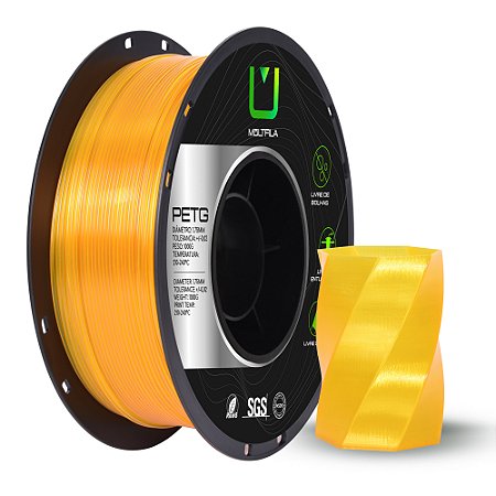 Filamento PETG Multfila 1.75mm 1KG Amarelo Translucido