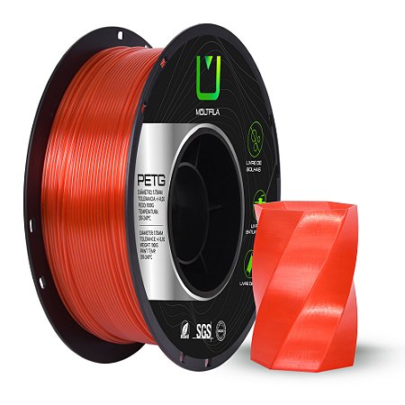 Filamento PETG Multfila 1.75mm 1KG Vermelho Translucido