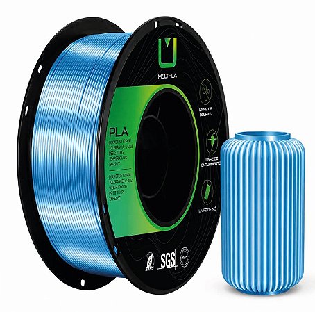 Filamento PLA Silk Multfila 1.75mm 1KG Azul Bebe