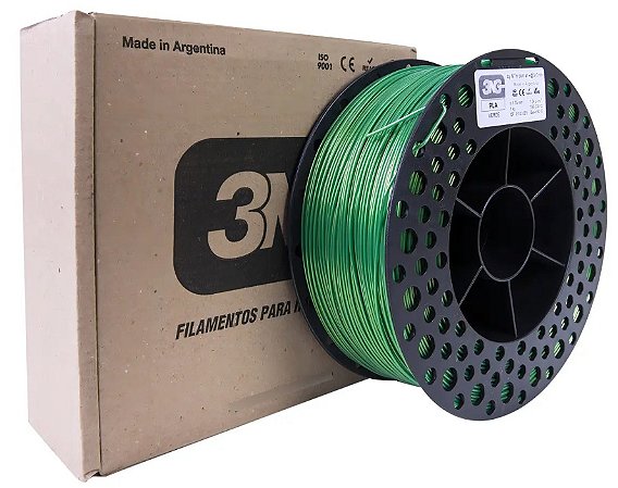 Filamento PLA SILK 3N3 3NSilk 1.75mm 1Kg Verde Malaquita