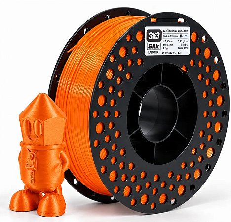 Filamento PLA Silk 3N3 1,75 mm 1 kg Laranja Papaya