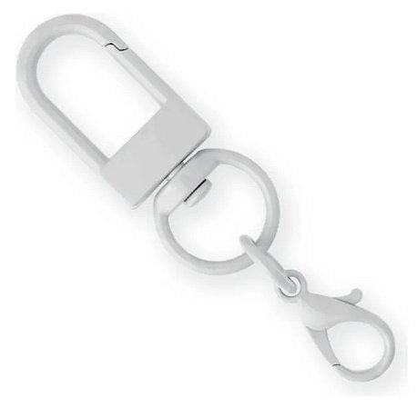 Kit  50 Chaveiros Gancho Duplo Branco Multfila