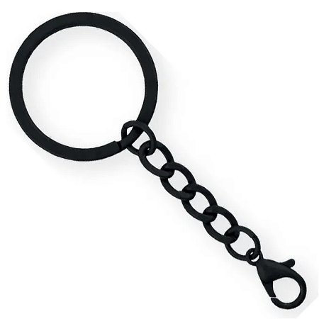 Kit 50 Chaveiros Gancho Argola Simples Preto Multfila