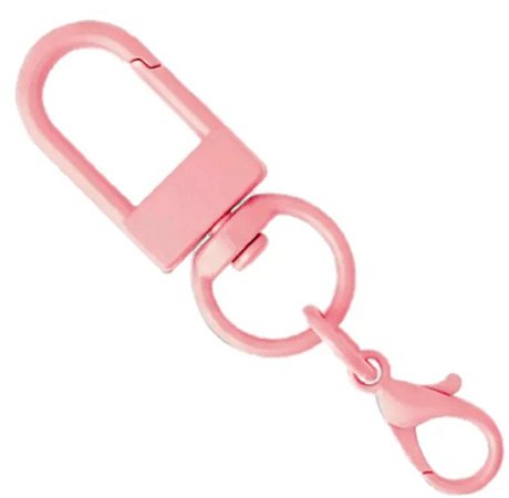Kit 50 Chaveiros Gancho Duplo Rosa Claro Multfila