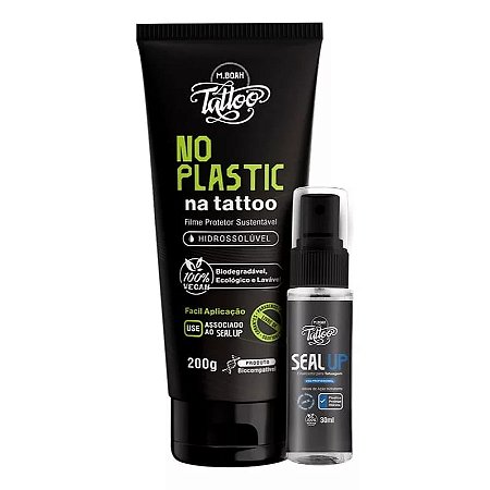 No Plastic 200g + Seal Up 30ml Filme Protetor P/ Tatuagem