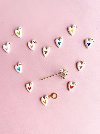 Pingente Coração Assimétrico Colors