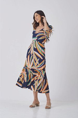 VESTIDO ESTAMPA JARDIM SECRETO