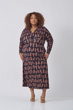VESTIDO MIDI DECOTE V PANOLATRAS