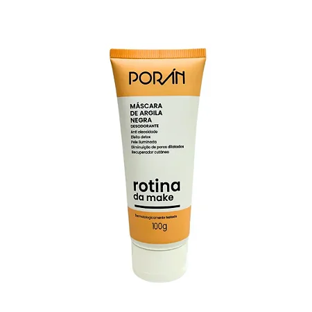 Máscara de argila negra efeito detox - Poran