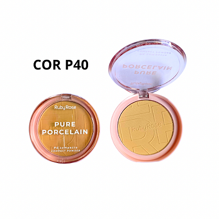 Pó compacto cor P40 Pure Porcelain - Ruby Rose Linha Rosa