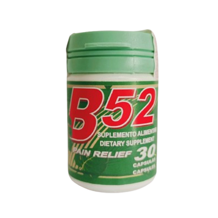 B52 Pain Relief 30 Cápsulas 250mg – Suplemento Natural para o Bem-Estar Articular