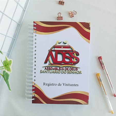 Caderno de Registro de Visitantes para Igreja