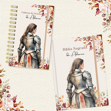 Kit Guerreira de Oração - Bíblia e Caderno Slim Ocre