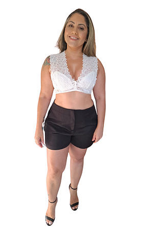 CROPPED RENDADO