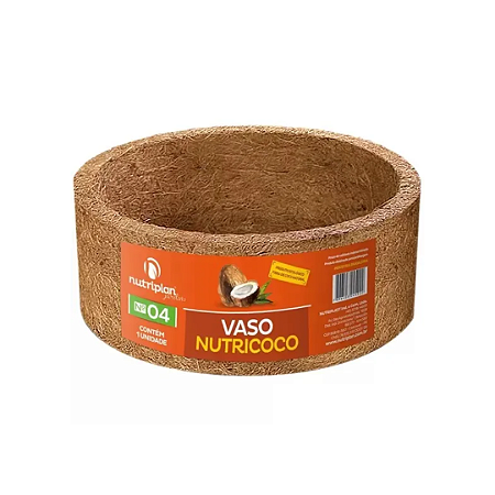Vaso Redondo Fibra De Coco Nutricoco N° 4 (13x25,5cm)