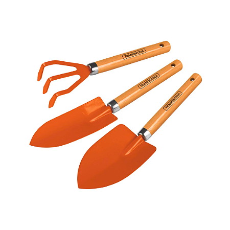 Kit Conjunto de Jardinagem Tramontina Cabo de Madeira 3Pçs