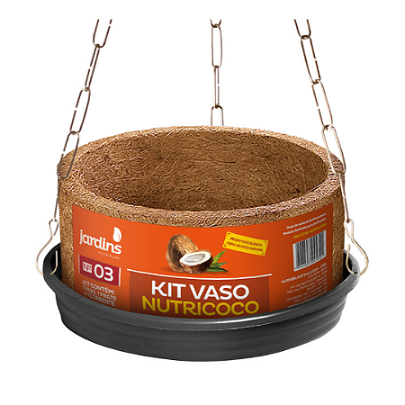 Vaso Redondo Pendurar Nutricoco Suspenso Kit Completo N°3