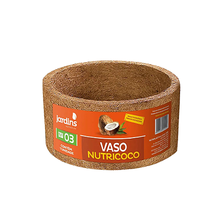 Vaso Redondo Fibra De Coco Nutricoco N° 3 (11,5x20,5cm)
