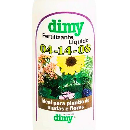 Fertilizante Liquido Dimy Concentrado 04-14-08 500ml Rende até 50L