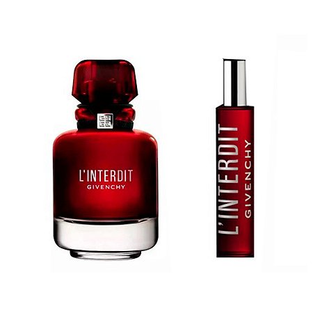 Kit L'interdit Rouge Eau de Parfum Givenchy 80ml + Travel Spray 12,5ml