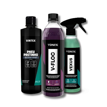 Kit 3 em 1- V-Floc 500ml + Pneu pretinho 500ml + Vexus 500ml