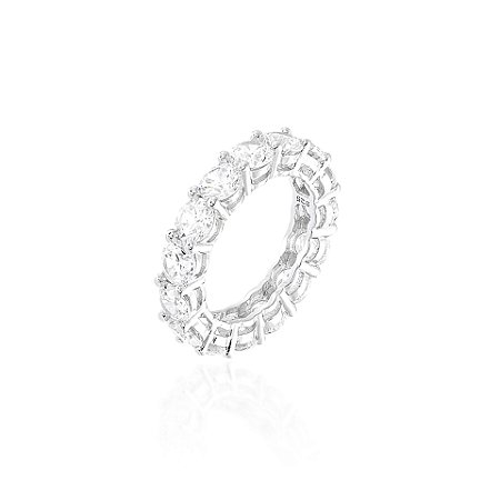 ALIANÇA INTEIRA PONTOS DE LUZ 5 MM PRATA