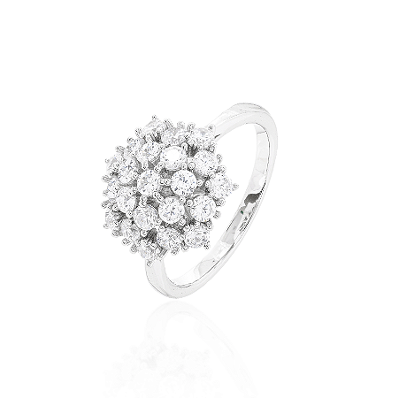 Anel Chuveirinho Flor 7 Pétalas em Prata 925