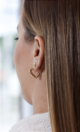 Argola Coração Trançado