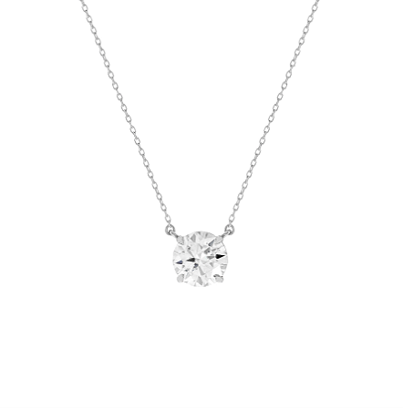 Colar Ponto de Luz 8mm em Moissanite com Prata 925