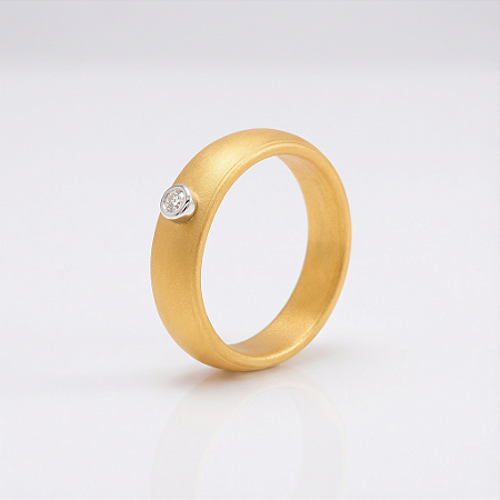 Anel Solitário Silicone com Ponto de Luz 2mm em Prata 925 com Moissanite