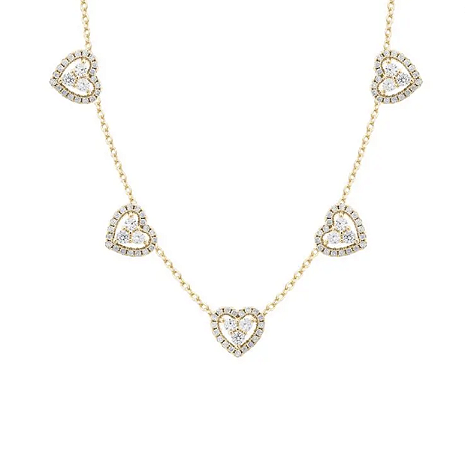 Colar Elos Portugueses com Corações e Pontos de Luz