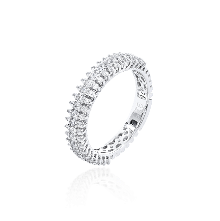 Anel Lumière Cravejado em Prata 925