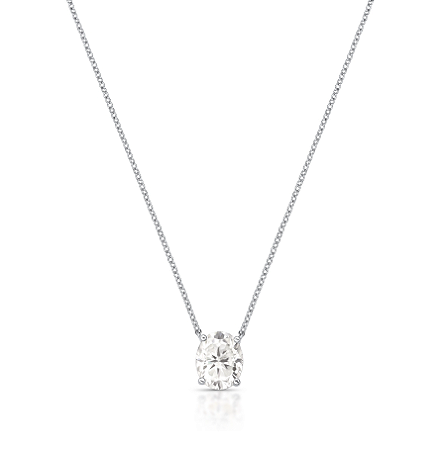 Corrente com Pingente Moissanite Oval 3.0CT P925