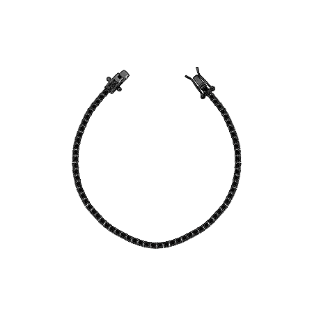 Pulseira Riviera 2mm Quatro Garras Ródio Negro