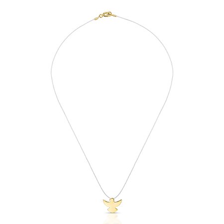 Colar espírito santo dourado com fio nylon