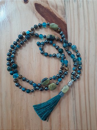 Japamala da Transformação: Equilíbrio e Proteção-108 Contas de Pedras Naturais- Cristais