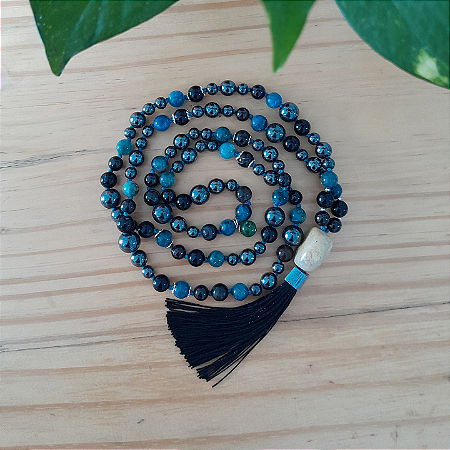 Japamala Místico: Jaspe, Granada, Ágata, Apatita e Hematita para Meditação Profunda