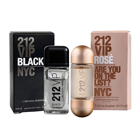 Dupla de Miniaturas 212 Vip Black & 212 Vip Rose - Carolina Herrera